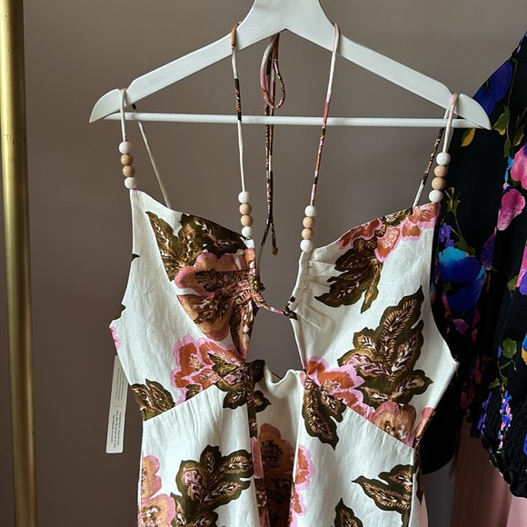 Significant Other Maizie Linen Blend Halter Maxi Floral Print Dress Size US 8 - Picture 6 of 10